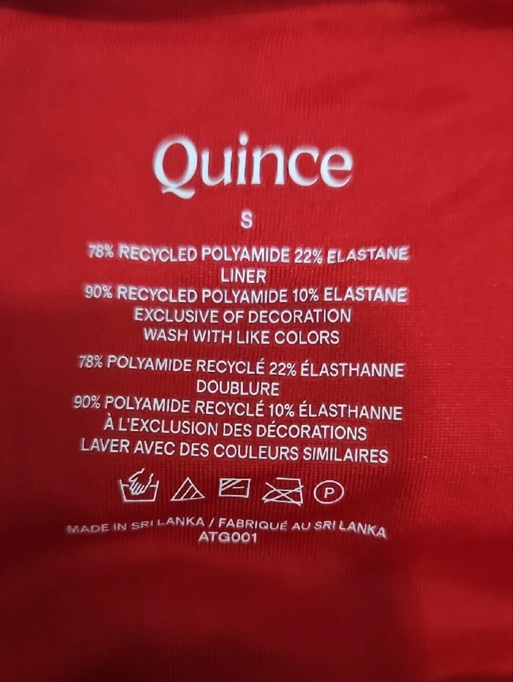 Quince Cherry Red One-Piece Swimsuit Small New Women's